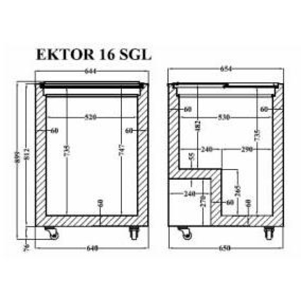 Морозильный ларь с прямым стеклом Crystal Ektor 16 SGL