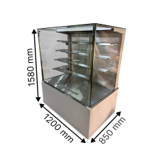 Кондитерська вітрина (нержавійка) KUM ECLAIR INOX 1.2, 4 Полиці