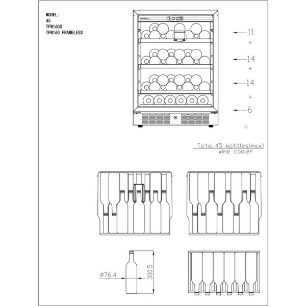 Шафи для вина TEFCOLD TFW160F