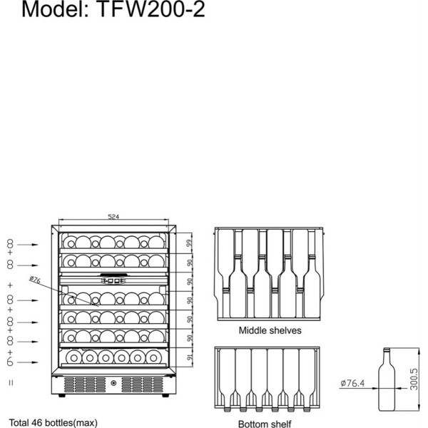 Шкафы для вина TEFCOLD TFW200-2F