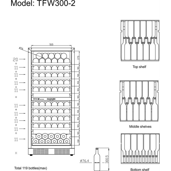 Шкафы для вина TEFCOLD TFW300-2F