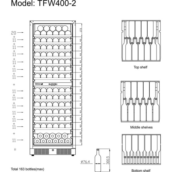 Шкафы для вина TEFCOLD TFW400-2F