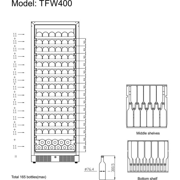 Шафи для вина TEFCOLD TFW400-S