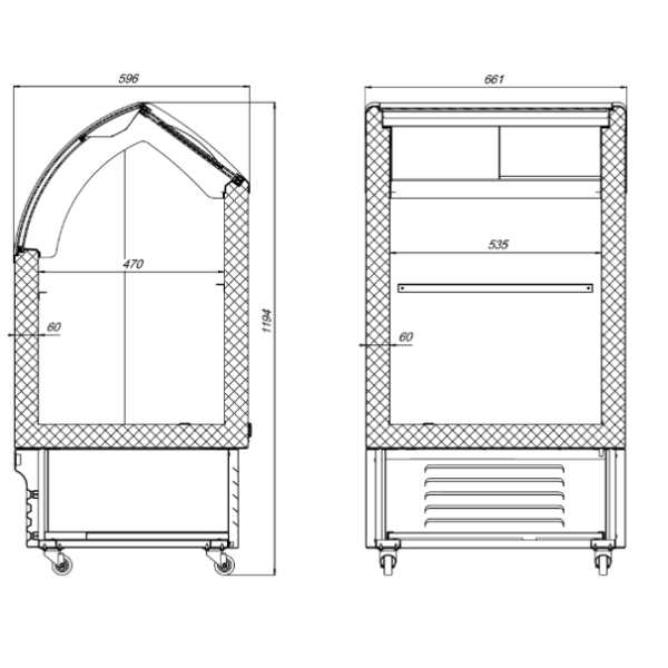 Морозильна вітрина з гнутим склом JUKA M100Q