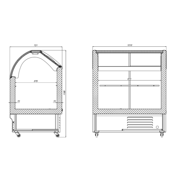 Морозильная витрина с гнутым стеклом JUKA M300Q